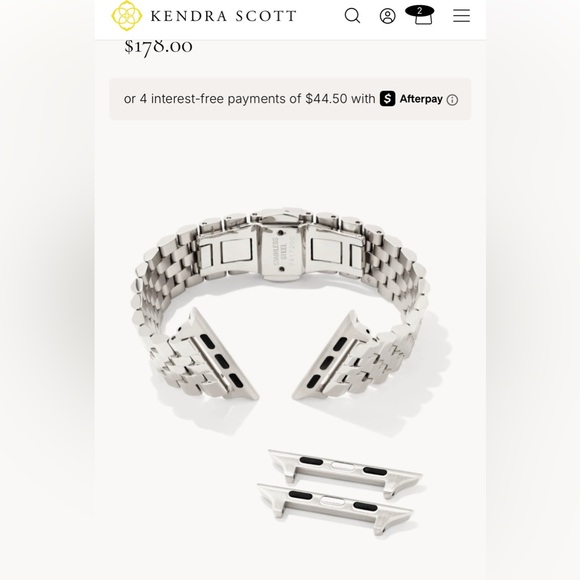 Kendra Scott Apple Watch Band, Stainless Steel, Alex 5 Link, Butterfly Clasp - Picture 12 of 14